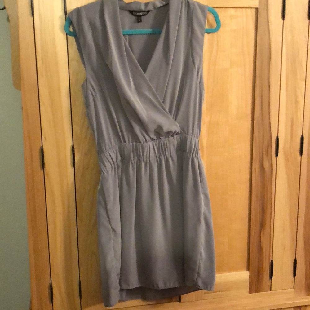 Express Grey wrap jump-suit style mini dress